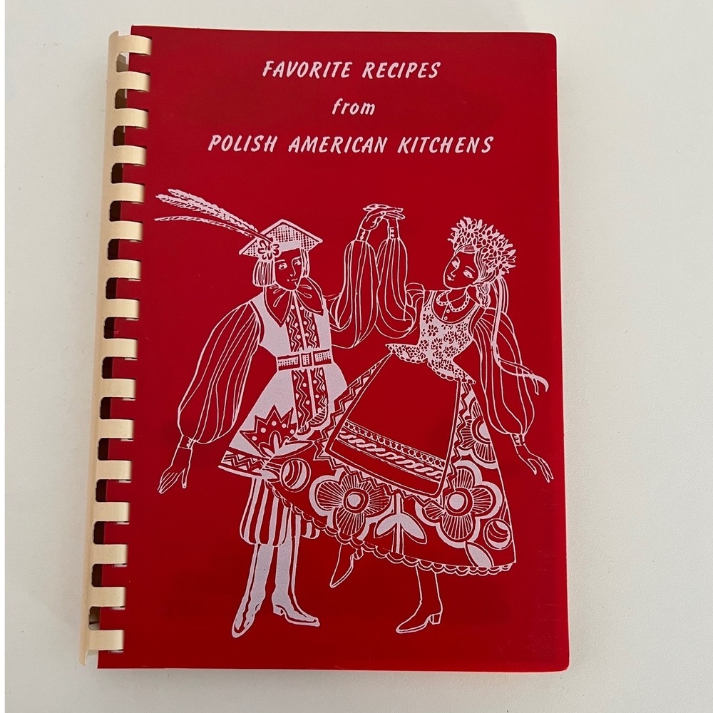 Favorite Recipes from Polish American Kitchens Vintage Spiral Bound Cookbook Red